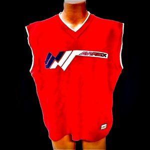 Avirex Vtg Varsity Knit Embroidered Vest
